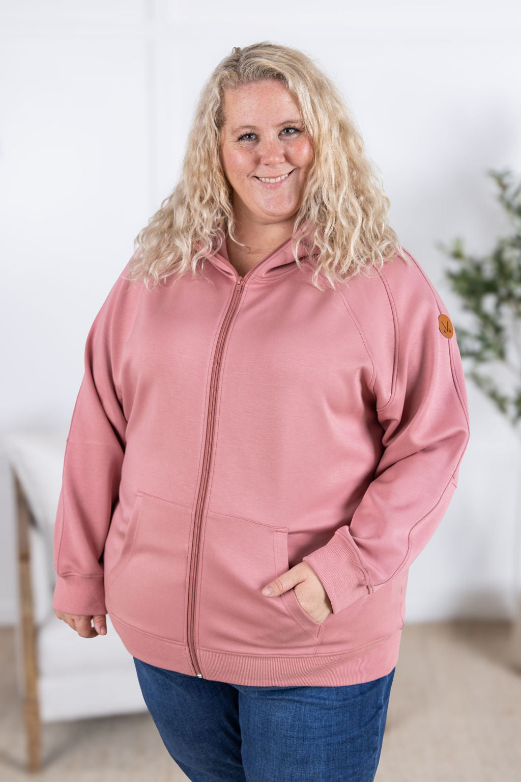 Scuba FullZip Hoodie - Rose